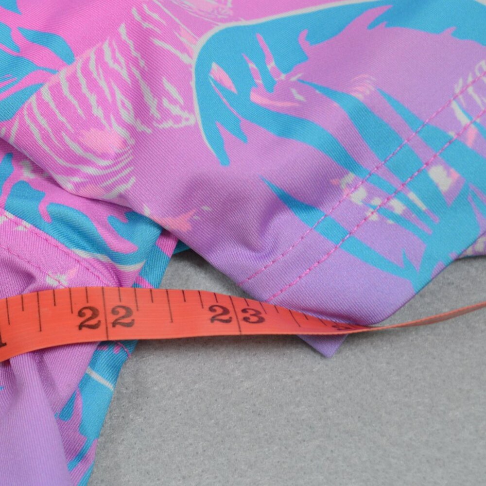 Chubbies Tiger Print Hydrofoil Performance Polo Pink Blue Golf Medium - Picture 10 of 13
